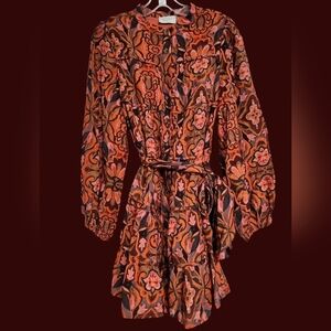 Dress Forum Abstract Floral Midi Dress Size Small